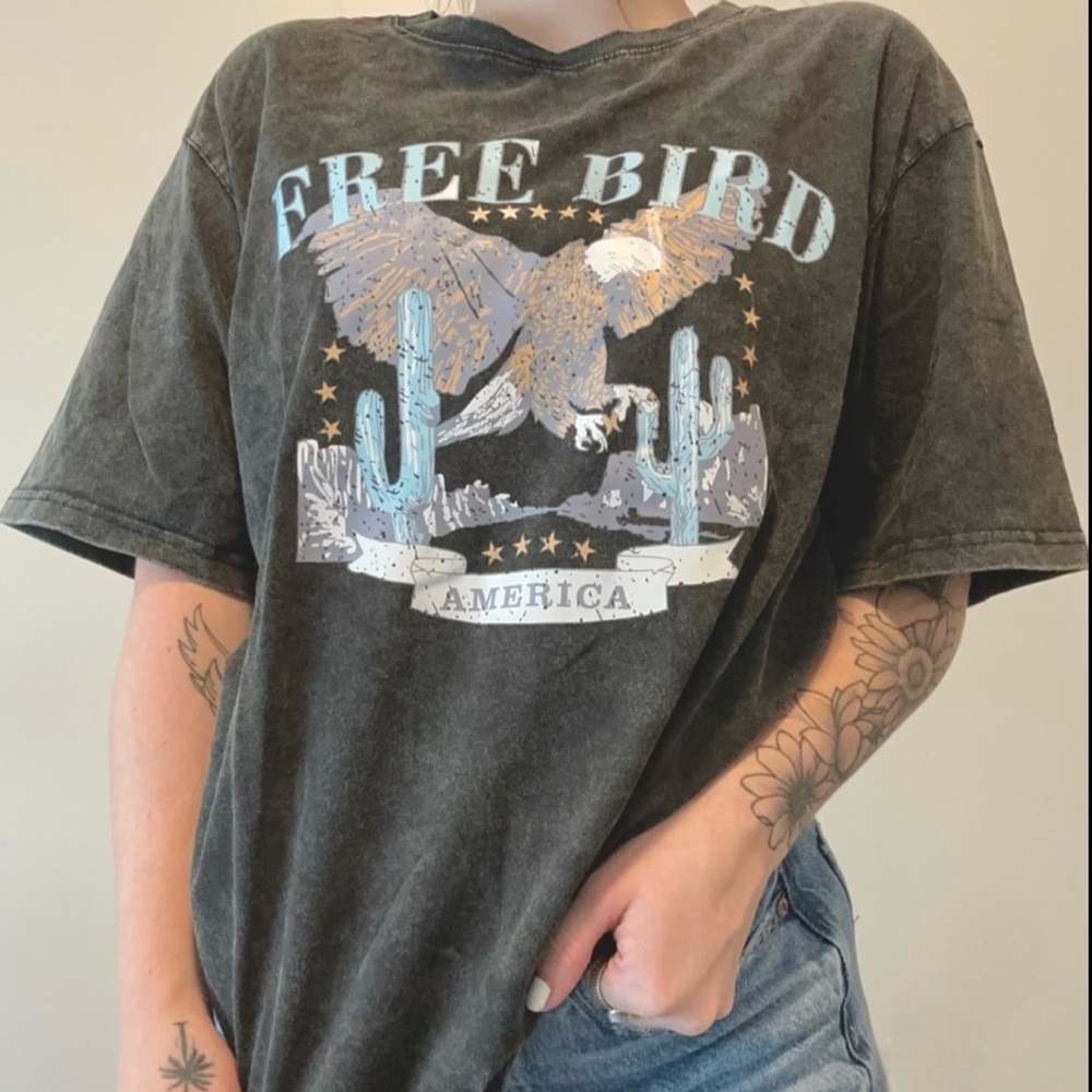 Black Free Bird Western Graphic Tee